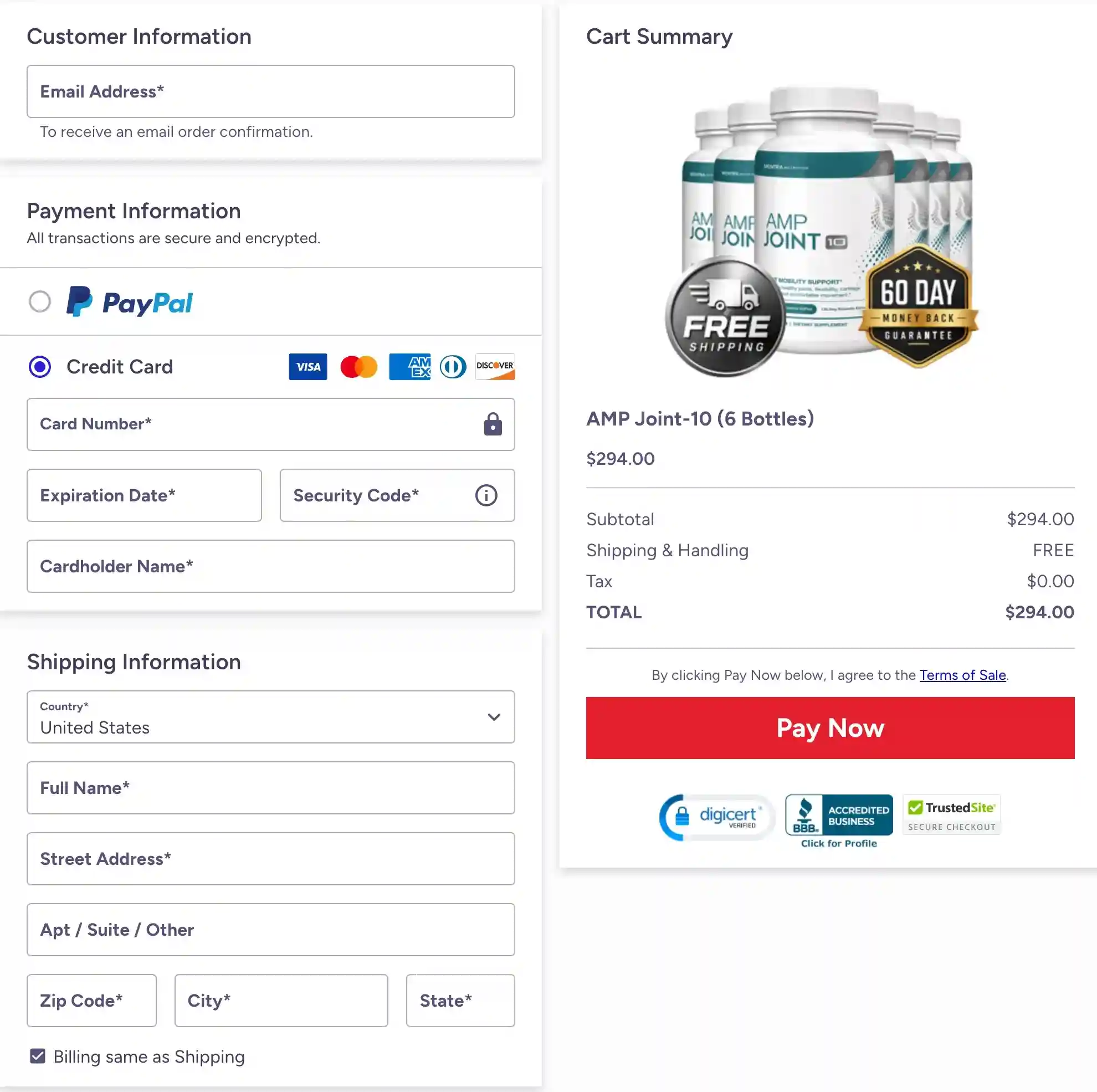 AMP Joint10 Secure Payment Checkout